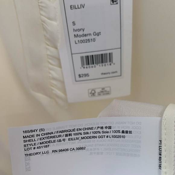 Theory Ivory Modern Silk Shirt - Picture 9 of 10